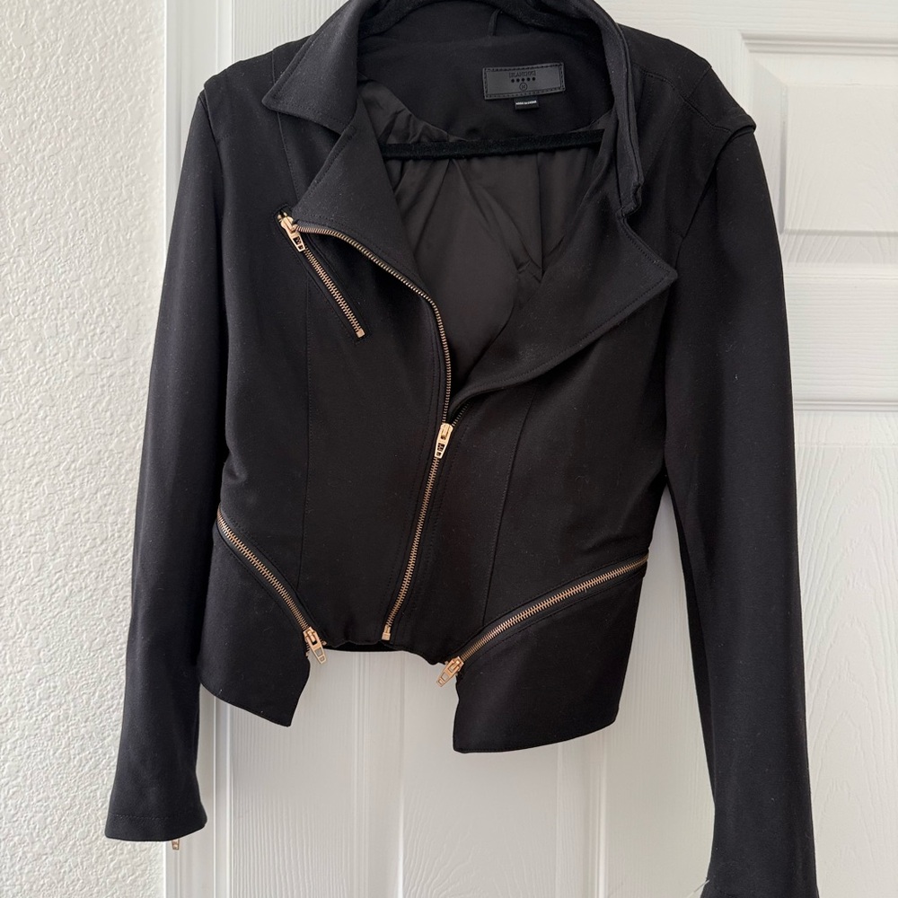Blank NYC Black Jacket with Gold Zippers